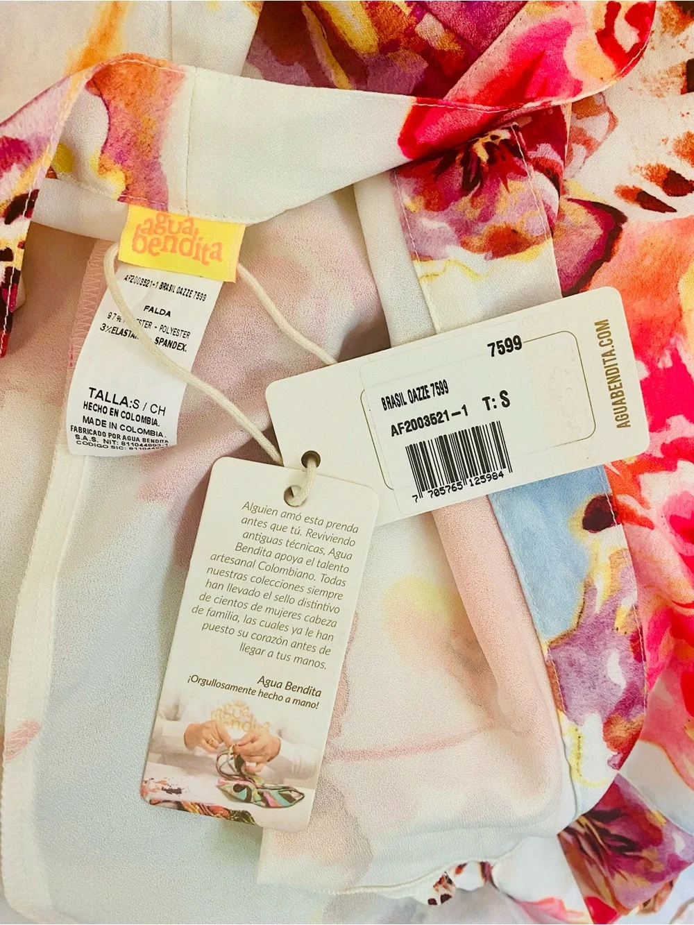 NWT Agua Bendita Floral Skirt Set - Pink, Orange, Yellow - Picture 6 of 11